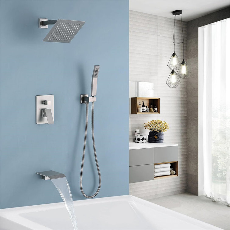 HIGEMZ Brushed Nickel Bathtub Shower Faucet set,Shower Combo Wayfair